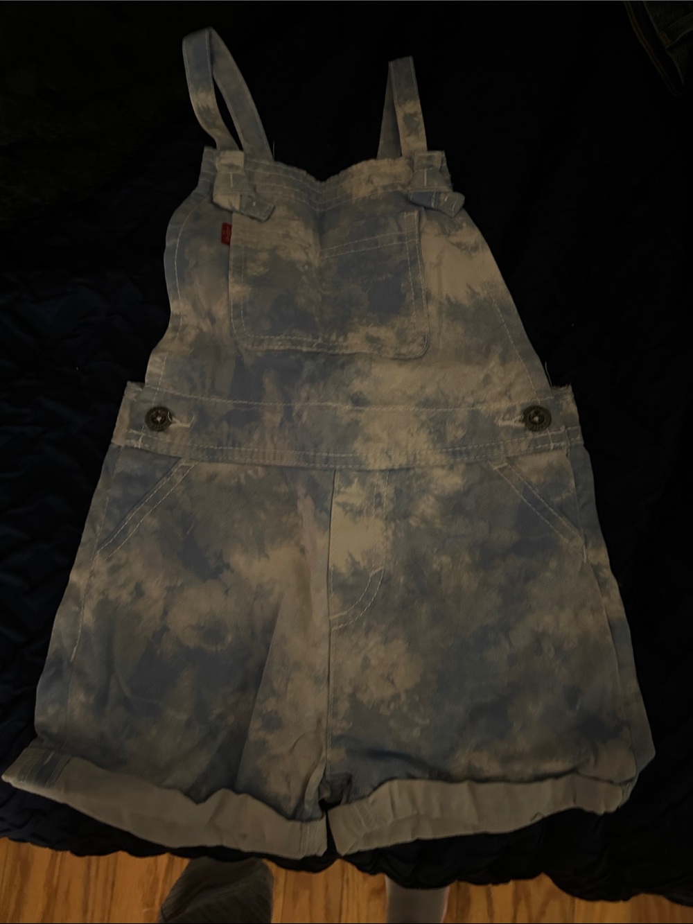 Levi's Light Blue Tie-Dye Short Overalls